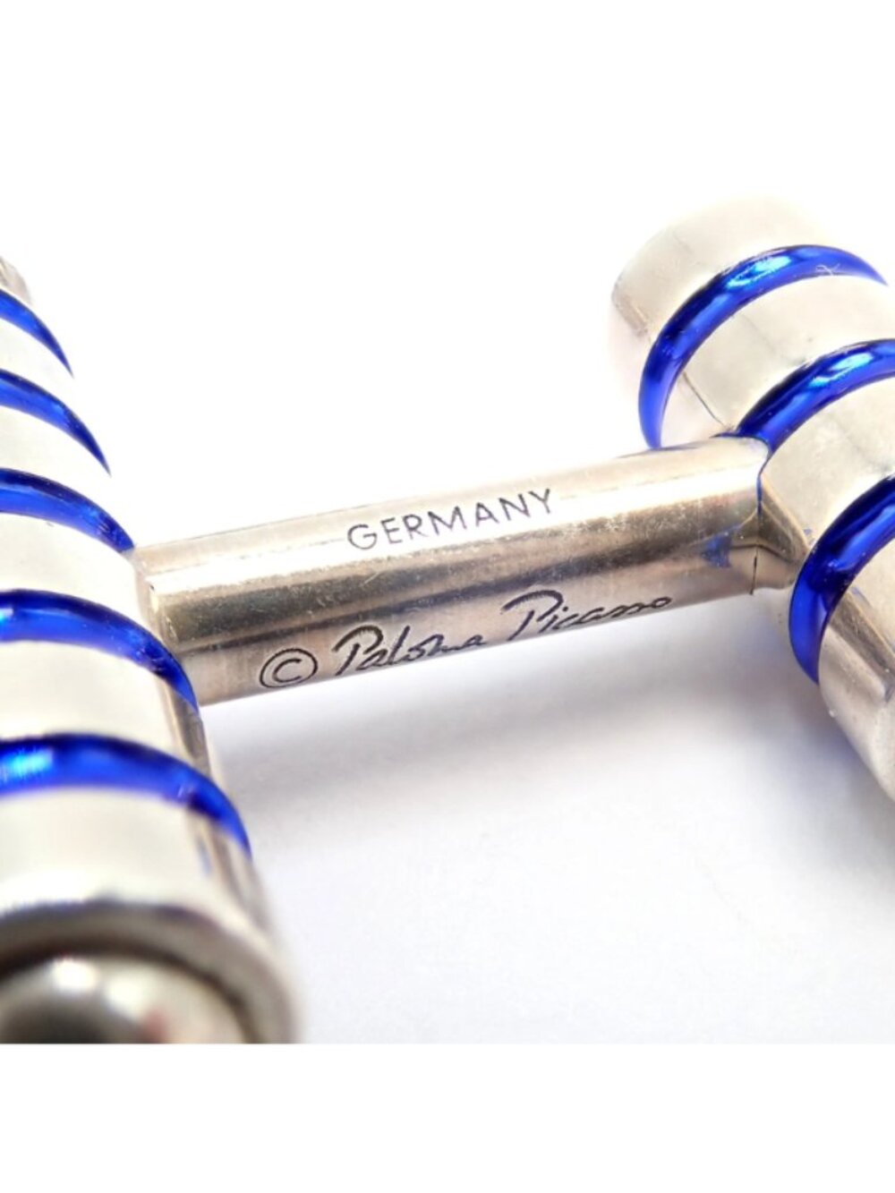 Tiffany & Co. Picasso Sterling Silver Cobalt Blue Enamel Cufflinks Germany - Picture 5 of 10